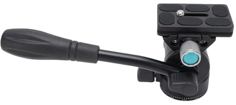Chiyyak Tripod Fluid Head 360 ° Panorama Aluminiumlegierung Video Stativkopf mit Stahlgriff 3/8 -Zoll -Bodenschraube 5 Kg Ladungskapazität