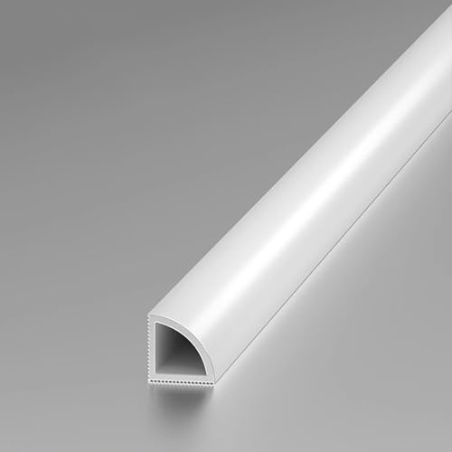 Fliesenprofil, Viertelkreis-Leiste 125 Cm (2 Stück) – Keramik-Kantenschutz Für Fliesen, Lange Fliesenleiste Für Badezimmer, Büro, Hotel Und Schule(Matte white,20x20mm)
