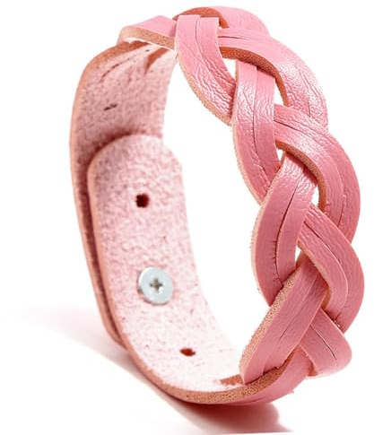 Lederarmband geflochten für Damen Herren, Farbauswahl, Verstellbar 16-20cm