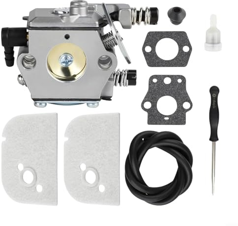 Kit de carburador de repuesto con filtro de aire y línea de combustible compatible con modelos de motosierra Stihl-009 010 011 012, construcción de metal para un mejor rendimiento del motor y fácil