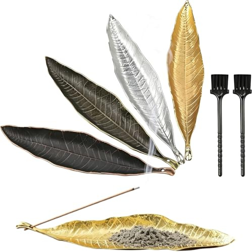 4 Stück Räucherstäbchen Halter Metall, Räucherstäbchenbrenner Ash Catcher | Räucherstäbchenhalter, Asche Geeignet für Räucherstäbchen für Räucherstäbchen, Gelten Zuhause, Büro, Yoga, Meditation