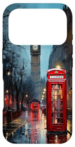 Hülle für iPhone 17 Pro Wet London Ikonische rote Telefonzelle mit Uhrturm-Motiv