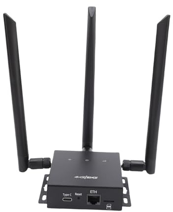 YDuupxe routeur Carte SIM 4G CPE WiFi Fer 90x75x25 mm antennes détachables Noir pour Voyages Domicile Bureau