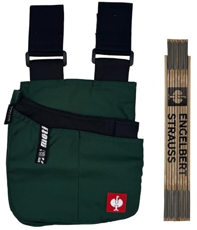 Engelbert Strauss Bundle – Allzweckholstertasche e.s.Motion mit Zollstock – praktisches Set für Handwerk & Heimwerker Set für Profis (grün/schwarz)