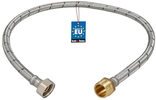KOTARBAU® Flexschlauch 1/2 x 1/2, Wasserschlauch 70 cm, Panzerschlauch | Außengewinde x Innengewinde, Anschlussschlauch für Armatur, Schlauch Für Wasserhahn, Edelstahlummantelt