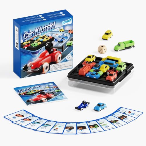 LELESUN Entsperre das Auto-Schiebepuzzle-Spiel Klotski | EIN Logik-Brettspiel zum Thema Verkehrsstau mit 16 Autos und über 100 Herausforderungen, EIN STEM-Denkspiel für 2 Spieler