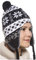 Peruanische Mütze Chullo Ch'ullu mit Bommel, Unisex, Herren/Damen, Farben zur Auswahl, schwarz / weiß, One size