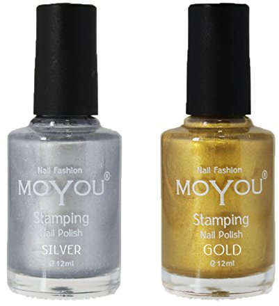 Moyou Stamping Nail art Nail Polish Mystic Stone Silver and Gold