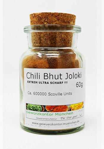 Chili Bhut Jolokia Pulver Geisterchili 60g im Glas Gewürzkontor München