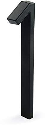 HASWARE Targa Con Numero Civico Galleggiante: 5 Pollici (12cm) Moderna Segnaletica Per Porte, Perfetta Per I Numeri Dell'Indirizzo Di Casa (1, Nero)