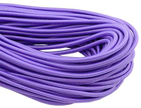 Asudaro Gummiband 2,8mm Breite Gummilitze Wäscheband Kleidung Zubehör Seil Gummibänder Dünnes Sehnenseil Rund 10 Meter Elastic String Cord Gummizug für Masken Gummikordel DIY Lila