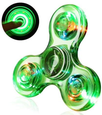 SCIONE Fidget Spinner,Leuchtende Fidget Toys für Kinder LED Kristall Fidget Finger Toy Hand Fidget Spinner Spielzeug(Grün)