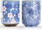WHJY Lot de 2 tasses à thé transitoire en céramique de style chinois/japonais sans poignée, motif fleurs de cerisier et paille en ciel bleu 283,5 g