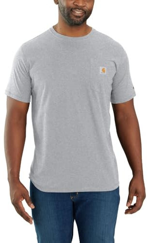 Carhartt Men's Force® Relaxed Fit Midweight Short-Sleeve Pocket T-Shirt, Heather Grey, XL