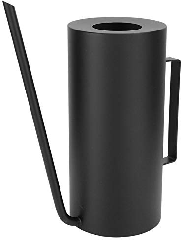 OUKENS Wasserkanne, Edelstahl Langer Auslauf Blumenpflanze Gießkanne Topf für Terrasse Garten Rasen Schwarz 1.5L