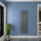 Acezanble∣Anthracite Radiators Single Oval Column Panel Vertical 1600mm Tall Radiator Centre Heating for Bathroom Kitchen Living Room Small Large Average