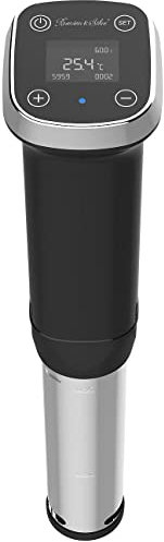 Rosenstein & Söhne Sous Vide Stick: Profi-Sous-Vide-Garer mit LCD-Display, Timer, bis 20 l, 1.300 W, IPX7 (Slowcooker, Vakuumgarer, Zeitschaltuhr)