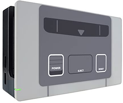 eXtremeRate SFC SNES Classic EU Style Custom Faceplate for Nintendo Switch Charging Dock, Grip DIY Replacement Housing Shell for Nintendo Switch Dock - Dock NOT Included