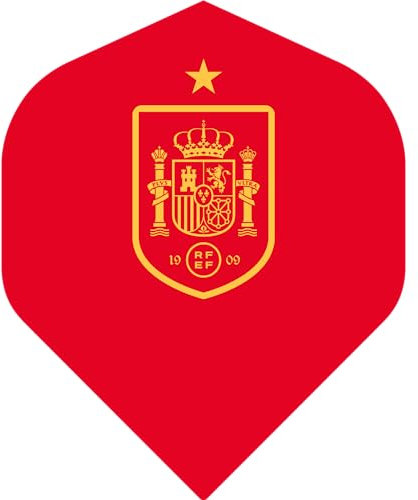 Darts Corner RFEF Espana International Football Team Dart-Flights, offizielles Lizenzprodukt Spanien, Standard Nr. 2, 100 Mikron Flight F1, Rot, 1 Set mit 3 Flights (F4011)