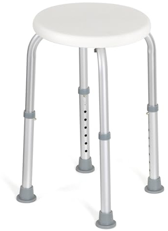 Panana Shower Stool, Adjustable Shower Chair for Elderly, Non-Slip, 136kg | 7-Level Adjustable Bath Seat with Aluminium Frame & Non-Slip Feet, 35-53.2cm; Shower Seat for Elderly & Disabled