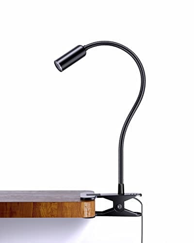 Hifree Aluminium-Leselampe Buch Klemme, LED-Buchlampe mit 360°-flexiblem Schwanenhals, Leselicht mit 10 Helligkeitsstufen, verstellbare Schreibtischlampe fürs Lesen/Arbeiten/Reisen (Energieklasse D)