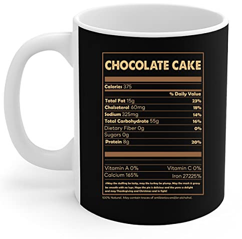 456 Tazze Originali Di Caffee Divertente Torta Al Cioccolato Valori Nutrizionali Cibo Regalo Ceramica Tazza Moderne Tazze Da Tè Per Lavoro Caffè E Tè Compleanno 330Ml