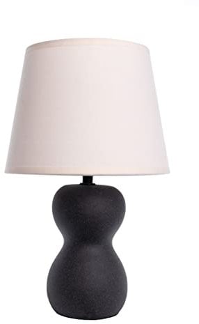 FISURA - Nachttischlampe. Moderne Tischlampe. Kleine Keramik-Tischlampe. Europäischer Stecker. Material: Keramik. Maße: 32 cm hoch. (Schwarz)