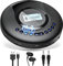 CD Player Portable ARAFUNA, Portable Player with Bluetooth and FM Radio, 2000mAh Rechargeable CD Player for Car with LCD Screen, Anti Shock Protection Compact Player with Headphone, AUX Cable