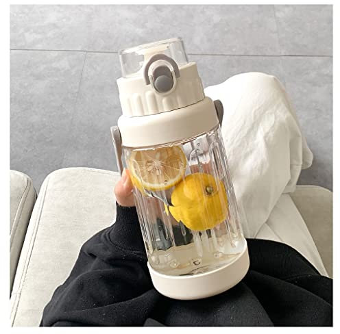 Trinkflasche Wasserflasche Outdoor Fitness Sport Wasserflasche mit Strohflasche Wasserkocher Große Kapazität Tragbare Klettern Fahrrad Fitnessstudio Wasser Tassen Sportflasche ( Blue : A-white , Size