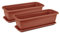 Tymar Fioriera con sottovaso, 2 pezzi, fioriera da balcone, in plastica, rettangolare, da giardino, balcone, terrazza (terracotta, 80 x 18,7 x 14,7 cm)