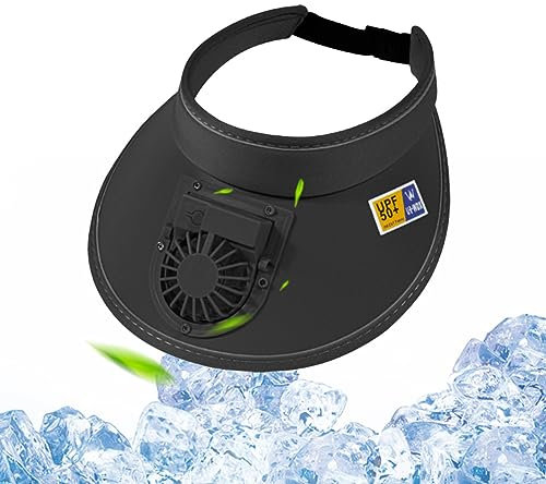 PW TOOLS Visera Parasol con Ventilador | Gorro Upf50+ con Ventilador Integrado - Sombrero con Ventilador para refrescarse, Sombreros Ventilador para Mantenerse Fresco en Verano