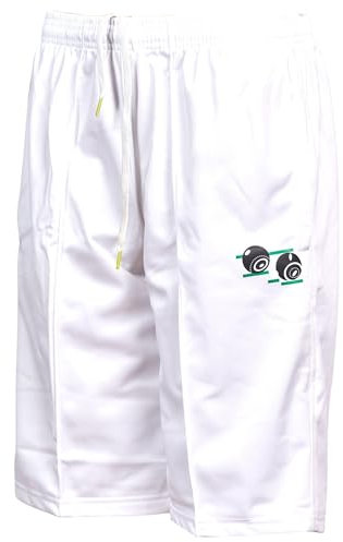 Maan Store Men Bowling Golf Running Sport White Shorts Side Pocket M