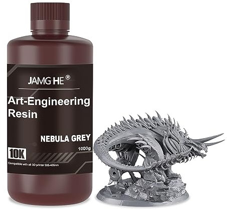 Upgraded ABS-Like Resin, 10K Art-Engineering Toughness Non-Brittle New 3D Printer ABS-Like Resin for UV-Curing Photopolymer Rapid High Precision Low Odor LCD DLP SLA 405nm Resin (Dark Gray)