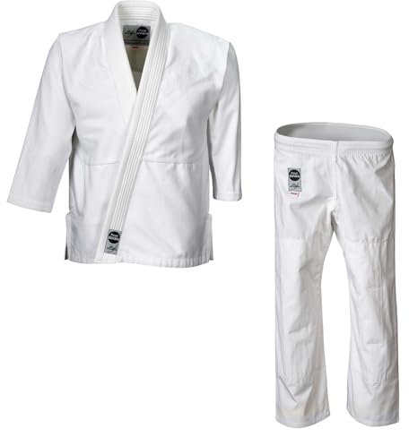 Ju-Sports Ju-Jutsu Pearl Bonsai Kids 120 I Leichter, schlanker Brazilian Jujutsu Anzug speziell für Kinder I BJJ Gi mit hochwertigem Finish I 100% Baumwolle