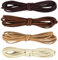 4 Colori 2 M X 3 mm Cordoncino in Pelle Scamosciata, Cordino in Pelle Piatto, Corda di Cuoio, Corda in Pelle per Collana, per Braccialetti Collane Gioielli Fare Cordini Fai Da Te, Artigianato