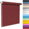 Verdunkelungsrollo Klemmfix 105 x 230 cm Flexibler Seitenzug Top Qualität Rollos für Fenster ohne Bohren mit Kette, für Fenster und Türen, Rot