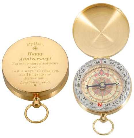 Kompass zum 3. Jahrestag aus Stahl für Sie und Ihn, Jahrestag, Kompass für Ehemann, Hochzeitstag, Sohn, Geschenke von Vater, Freund, Geschenke von Freundin, Ehemann, Geschenke von Ehefrau,