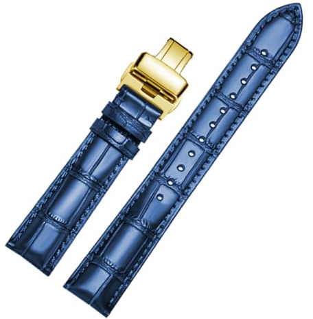 MUENShop Verlängertes Echtleder Armband XXL Schnellverschluss 18mm-22mm mit Faltschließe Schmetterlingsschnalle