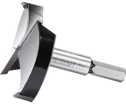 MOLLOM 89mm (3-1/2) Broca Forstner precisa con carburo YG8 de 2,0mm. Ideal para madera dura, plástico y contrachapado