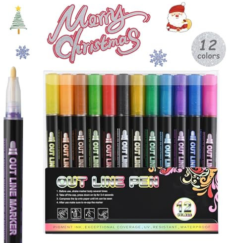 12 Farben Glitzerstifte für Kinder, Metallic-Stifte, Glitzerstifte, magische Stifte, Adventskalender für Mädchen