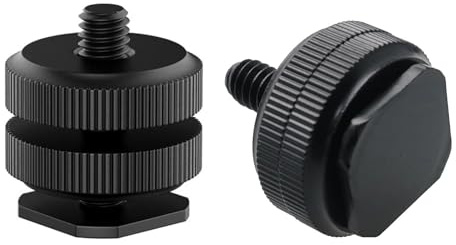Camera Hot Shoe Mount(2 Pack) to 1/4-20 Tripod Screw Adapter Flash Shoe Mount for DSLR Camera Rig