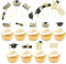 22 Stück Graduation Kuchen Dekoration, 2024 Glitzer Abschluss Tortendeko, Bachelor Hut Deko, Abschlussfeier Cake Topper, 2024 Diplom Grad Cap Cupcake Picks für 2024 Abschluss Kuchen Partyzubehör