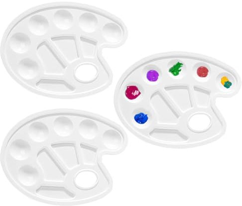 6 Pcs Paint Palette, Paint Tray Palettes Plastic Tray for Kids & Students, Paint Pallet Painting Supplies for Craft Art Acrylic Watercolor Oil Painting, White
