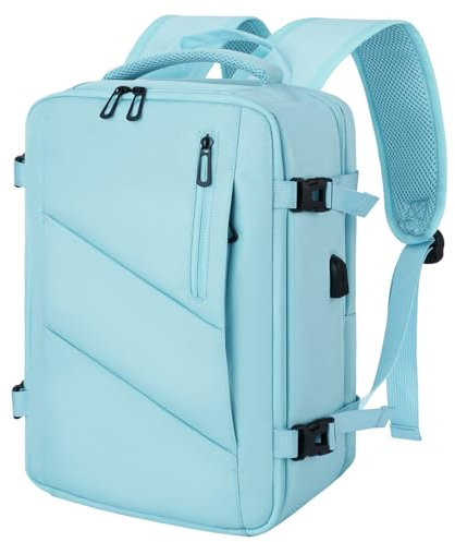 Leyrica Zaino da Viaggio per Ryanair/Wizzair 40x20x25 Bagaglio a Mano Unisex Borse da Cabina Zaino per Laptop 15 pollici Daypack Casual Zaino Università/Lavoro Impermeabile (Azzurro)