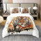 Loussiesd Tiger Decorative 100% Baumwolle Bettwäsche Set 135x200cm, Wild Tier Bettbezug Set Baumwoll Bettwäsche Set,Wildlife Gelb Betten Set