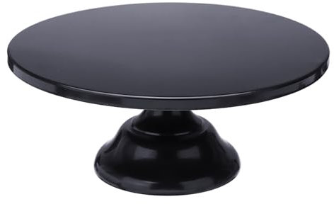Alzata per torte rotonda in ferro da 30,5 cm, grande supporto per dessert, classico piatto per torta nuziale per feste di compleanno (nero)