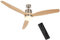 HOMCOM Ventilatore da Soffitto con Luce LED Bianca a 6 Velocità e Timer, Ventilatore a Pale in Metallo e Acrilico, Ø132 x 43A cm, color Legno