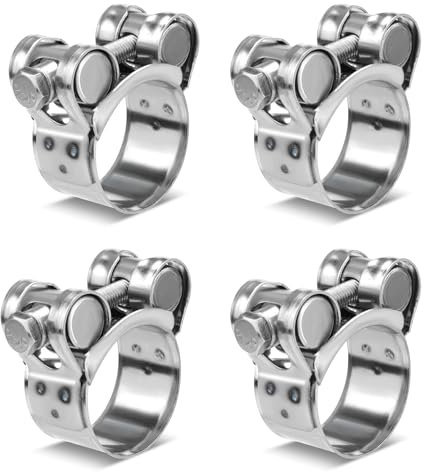 Fomiata 4Pcs 201 Stainless Steel T-Bolt Hose Clamps,Clamp Range 26-28mm , Band Width 18mm (26-28mm 4pcs)