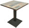 MENGDA Quadratischer Esstisch, Höhe 75 cm, Industrieller Retro-Esstisch, Bistrotisch für 2-4 Personen, Füße aus Eisen, 60 x 60 x 75 cm (Retro-Blumenblume)