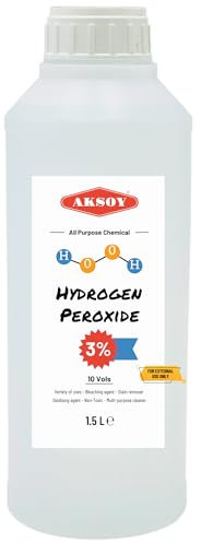 Aksoy Hydrogen Peroxide 1.5L for Cleaning, Disinfecting, Bleaching, Stain Removal, Surface Sanitizing, Odor Eliminating, Laundry Use, Kitchen, Bathroom, and Multi-Purpose Cleaning